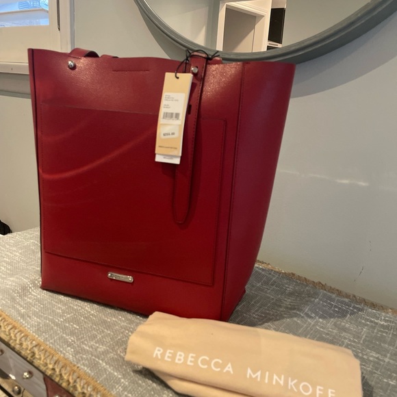 Rebecca Minkoff Red Leather N/S Tote NWT - Picture 4 of 4